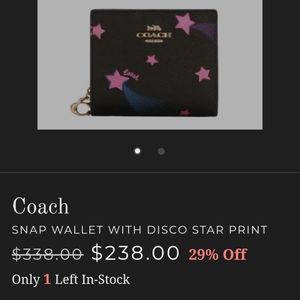 Coach snap wallet with disco star print